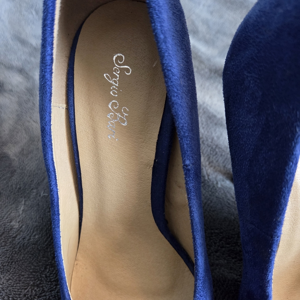 Sergio Bari Royal Blue Suede Heels - Picture 5 of 13